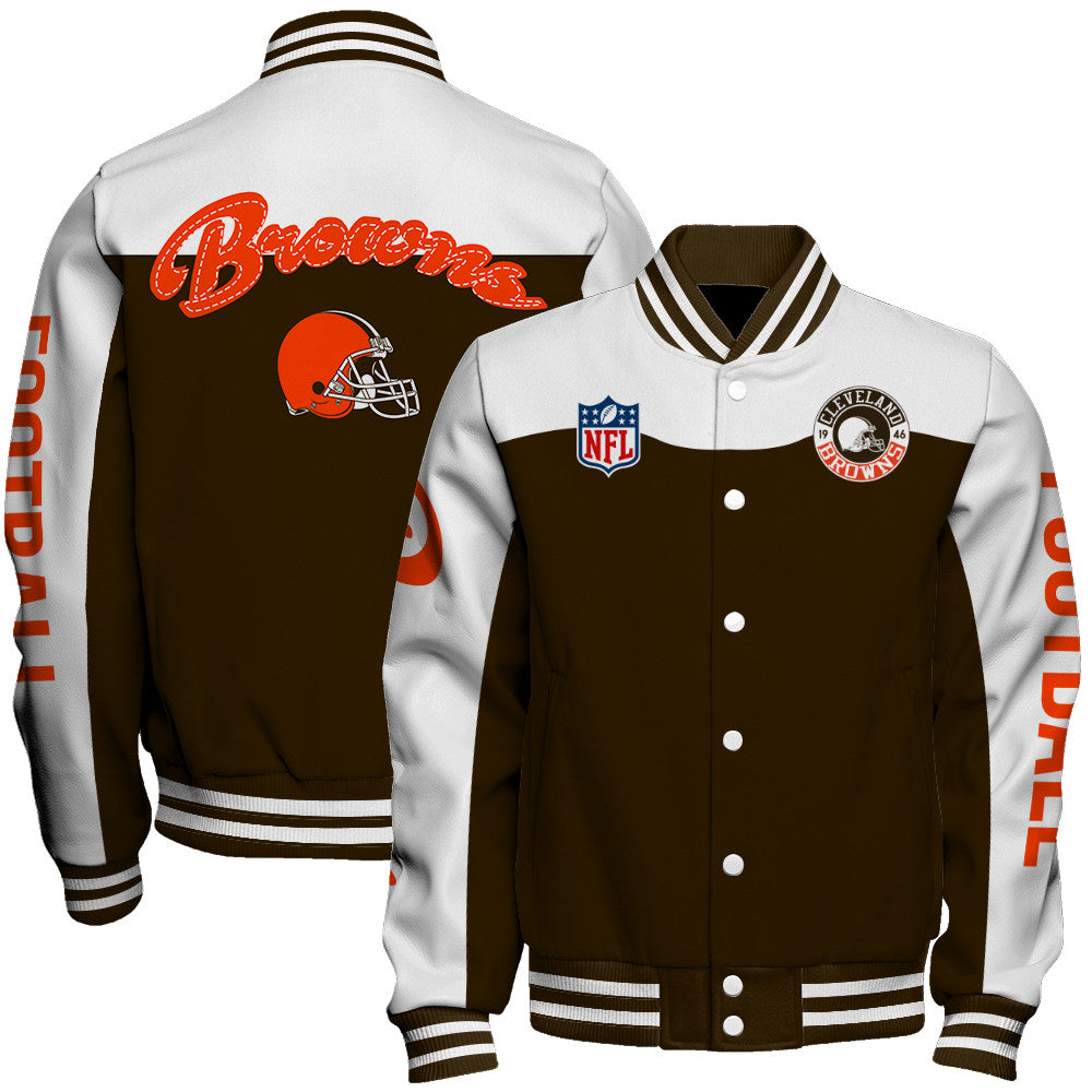 Cleveland Browns Unisex Athletic Legacy Varsity Jacket AZBTVJK000194