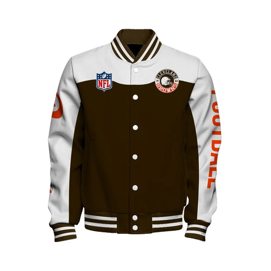 Cleveland Browns Unisex Athletic Legacy Varsity Jacket AZBTVJK000194