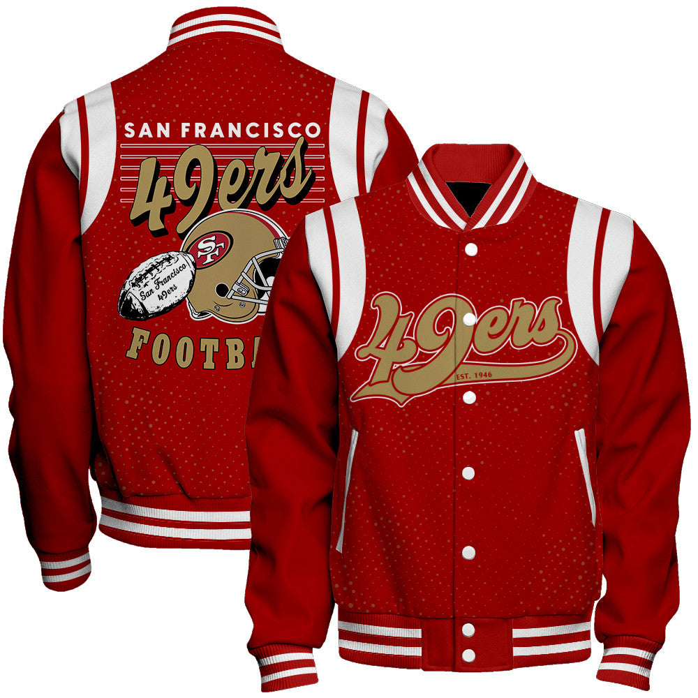 San Francisco 49ers Unisex Athletic Legacy Varsity Jacket AZBTVJK000211