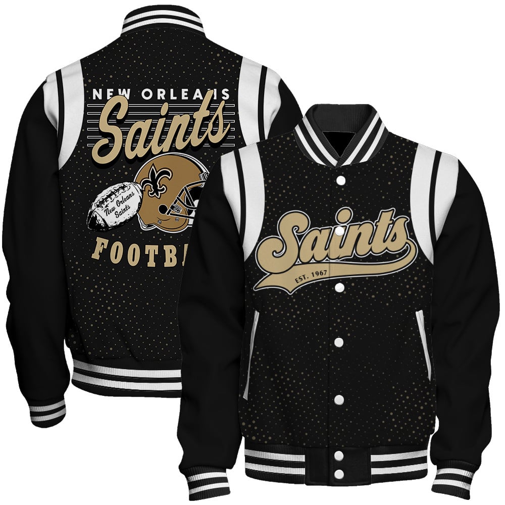 New Orleans Saints Unisex Athletic Legacy Varsity Jacket AZBTVJK000216