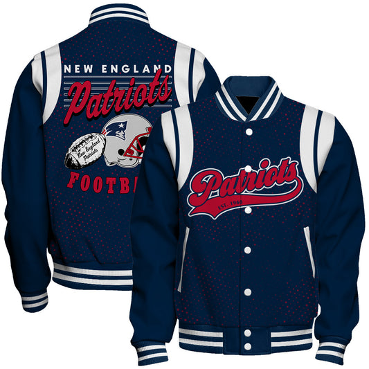 New England Patriots Unisex Athletic Legacy Varsity Jacket AZBTVJK000217