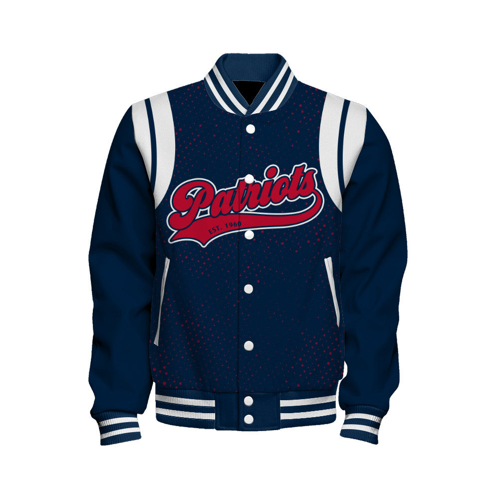 New England Patriots Unisex Athletic Legacy Varsity Jacket AZBTVJK000217