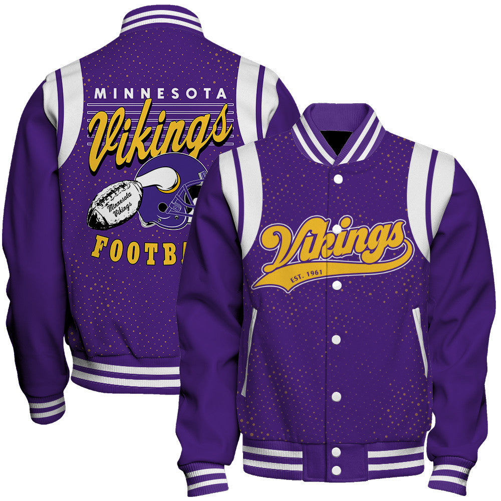 Minnesota Vikings Unisex Athletic Legacy Varsity Jacket AZBTVJK000218