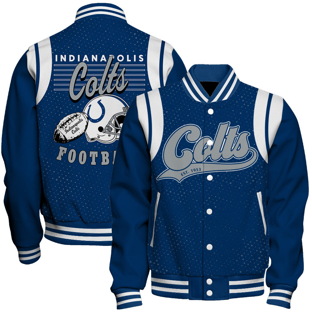 Indianapolis Colts Unisex Athletic Legacy Varsity Jacket AZBTVJK000225