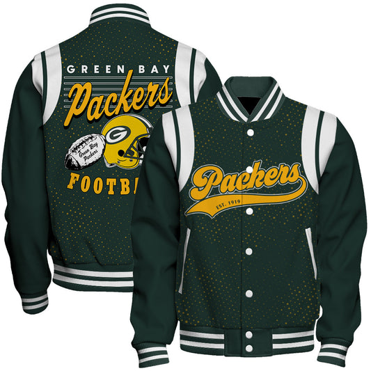 Green Bay Packers Unisex Athletic Legacy Varsity Jacket AZBTVJK000227