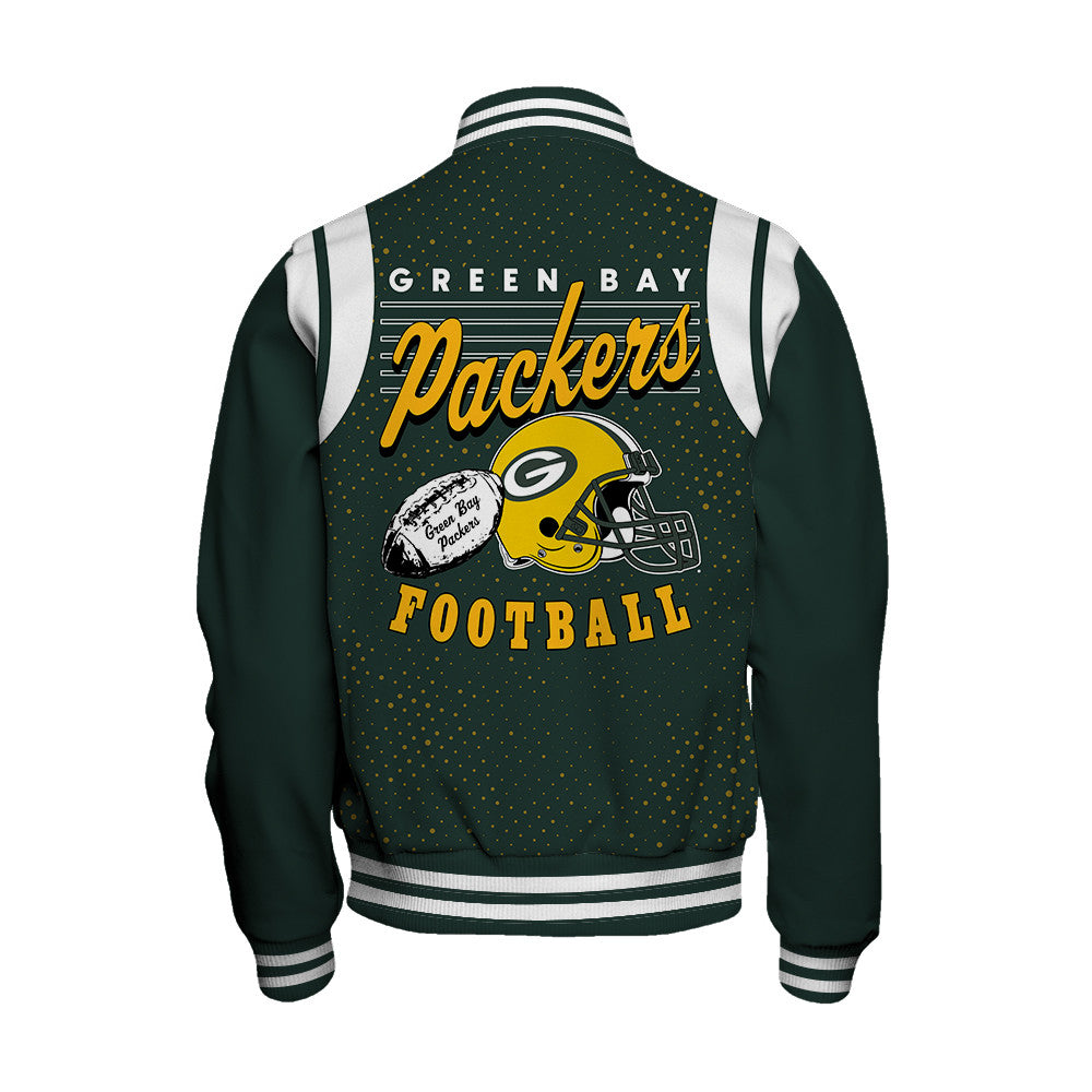 Green Bay Packers Unisex Athletic Legacy Varsity Jacket AZBTVJK000227