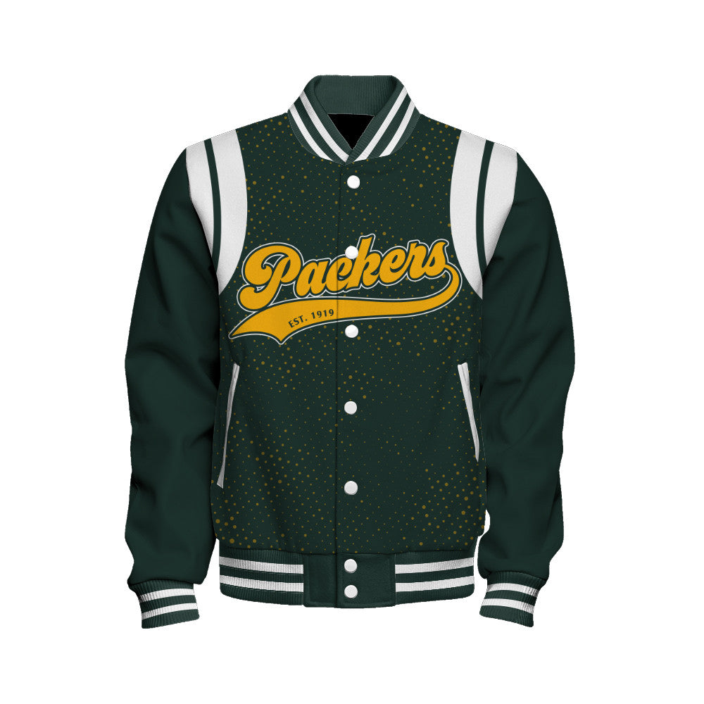 Green Bay Packers Unisex Athletic Legacy Varsity Jacket AZBTVJK000227