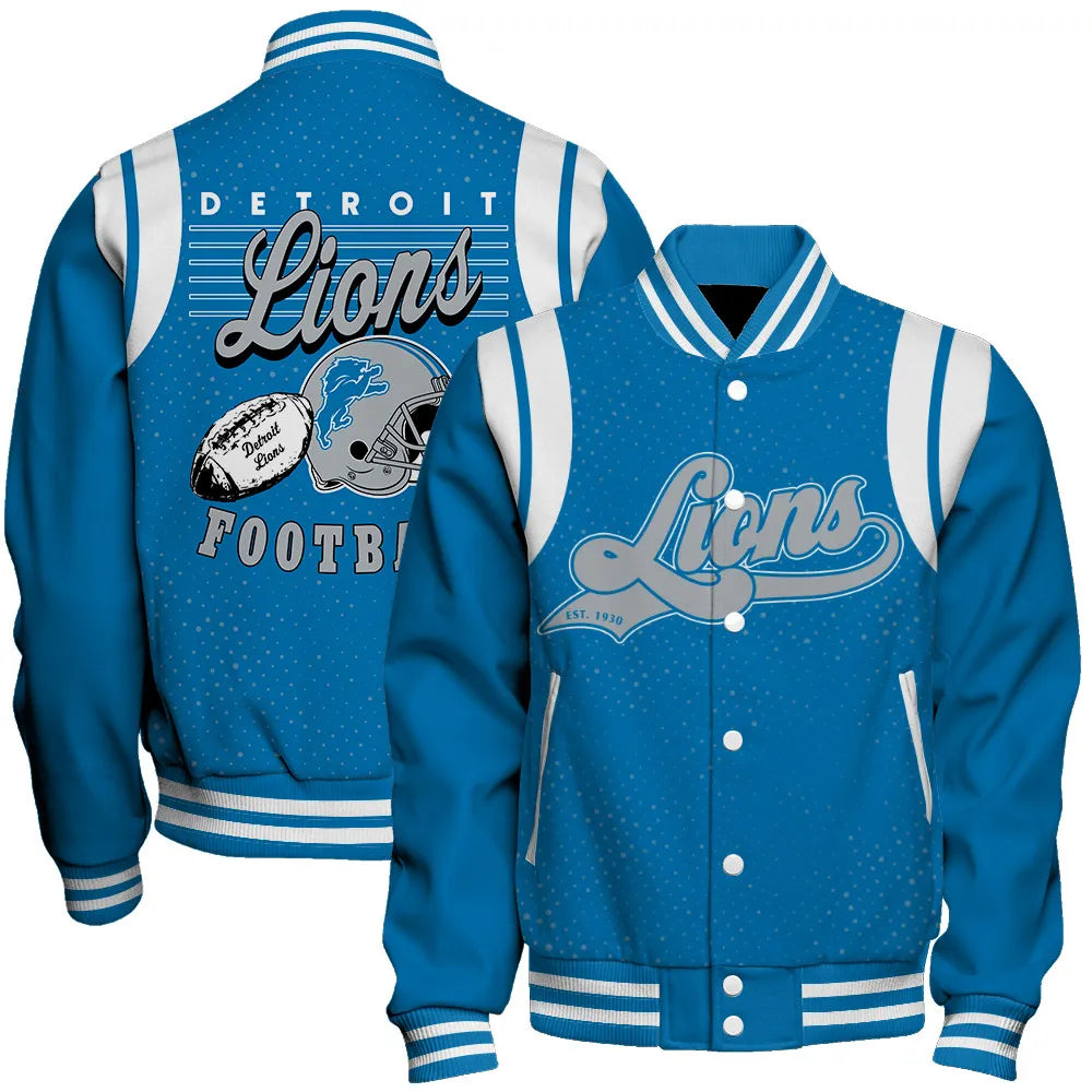 Detroit Lions Unisex Athletic Legacy Varsity Jacket AZBTVJK000228
