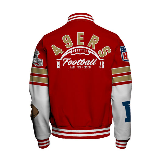 San Francisco 49ers Unisex Ultimate Game Day Varsity Jacket AZBTVJK000048