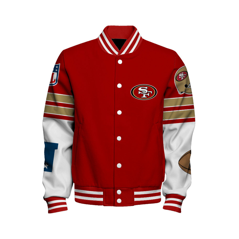 San Francisco 49ers Unisex Ultimate Game Day Varsity Jacket AZBTVJK000048