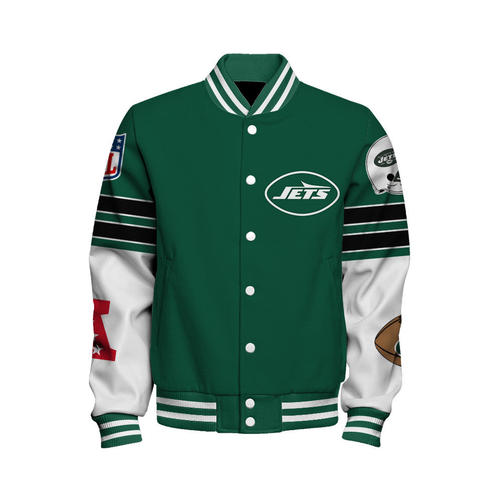 New York Jets Unisex Ultimate Game Day Varsity Jacket AZBTVJK000051