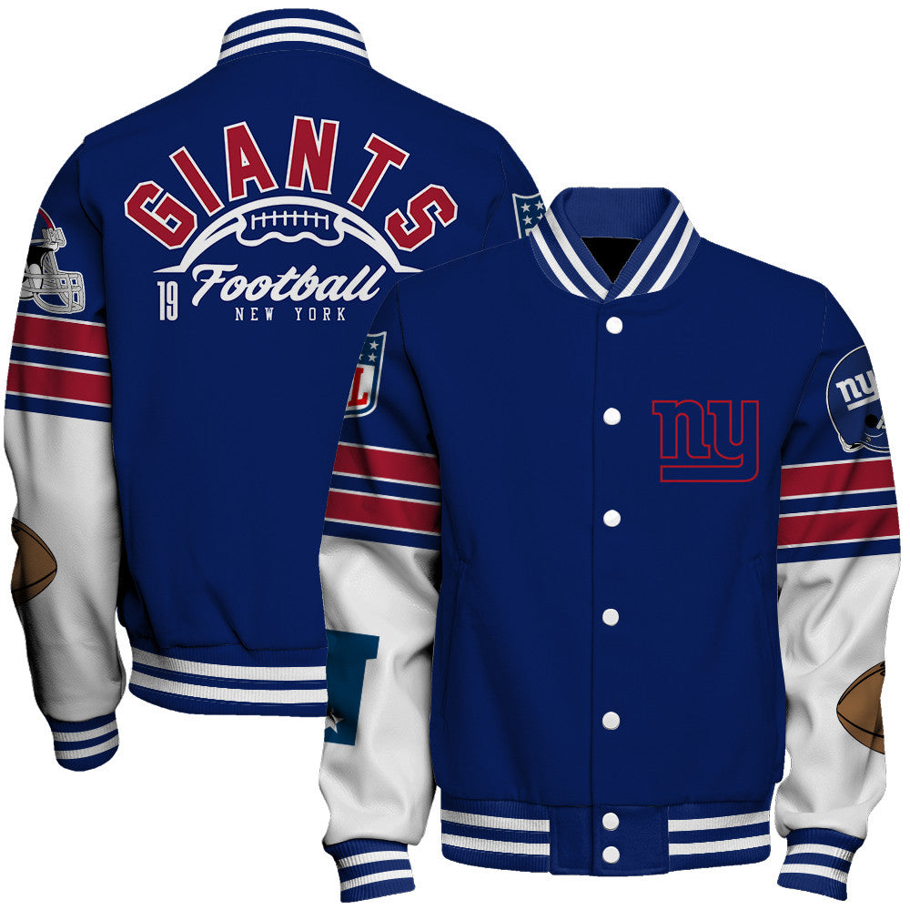 New York Giants Unisex Ultimate Game Day Varsity Jacket AZBTVJK000052