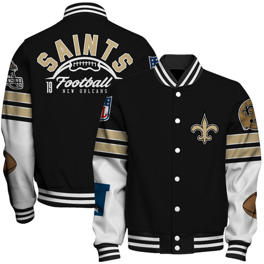 New Orleans Saints Unisex Ultimate Game Day Varsity Jacket AZBTVJK000053