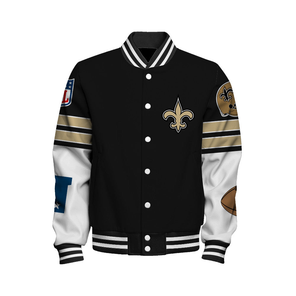 New Orleans Saints Unisex Ultimate Game Day Varsity Jacket AZBTVJK000053