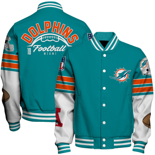 Miami Dolphins Unisex Ultimate Game Day Varsity Jacket AZBTVJK000056