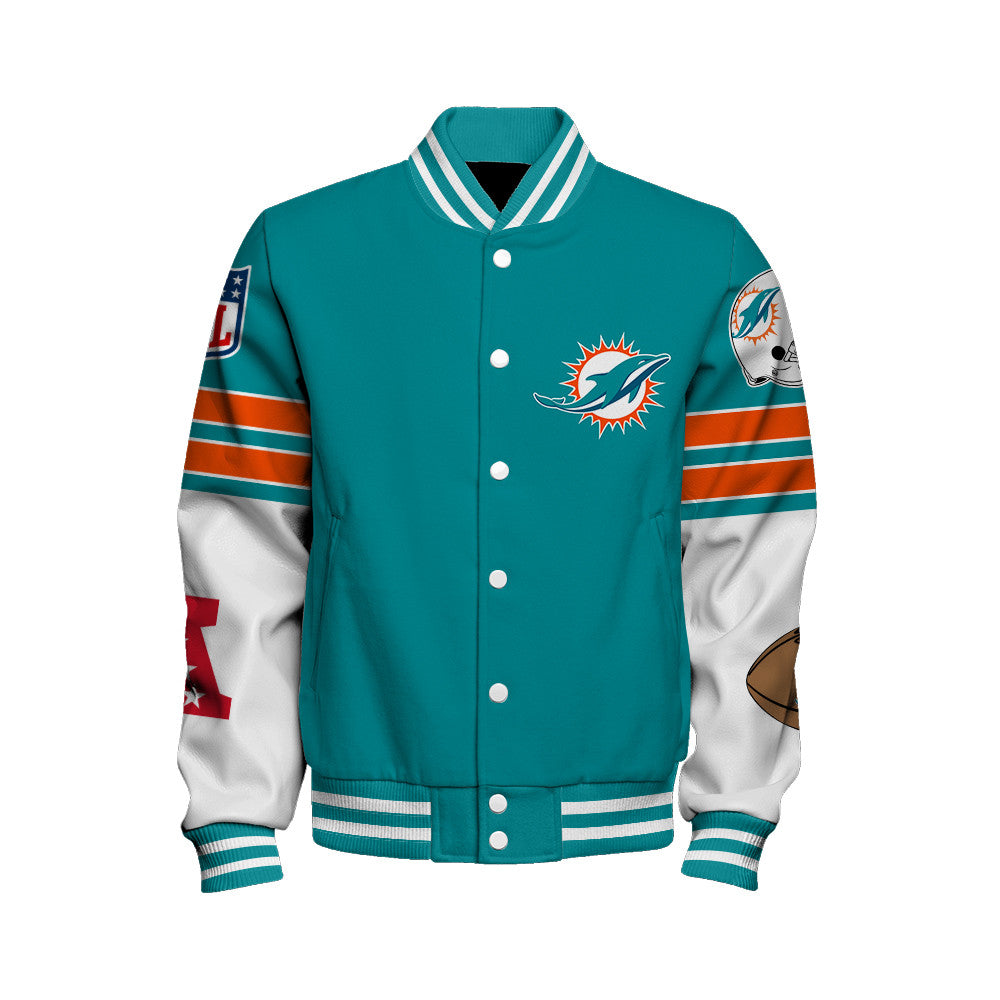 Miami Dolphins Unisex Ultimate Game Day Varsity Jacket AZBTVJK000056