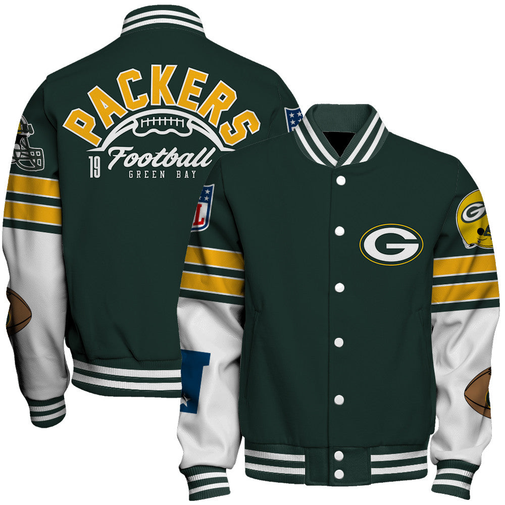 Green Bay Packers Unisex Ultimate Game Day Varsity Jacket AZBTVJK000064