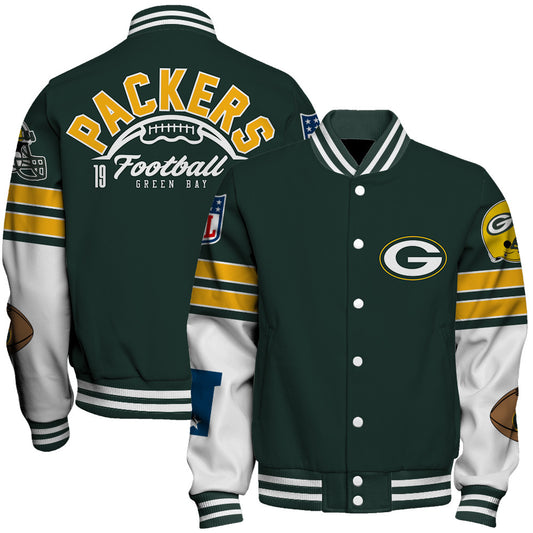 Green Bay Packers Unisex Ultimate Game Day Varsity Jacket AZBTVJK000064