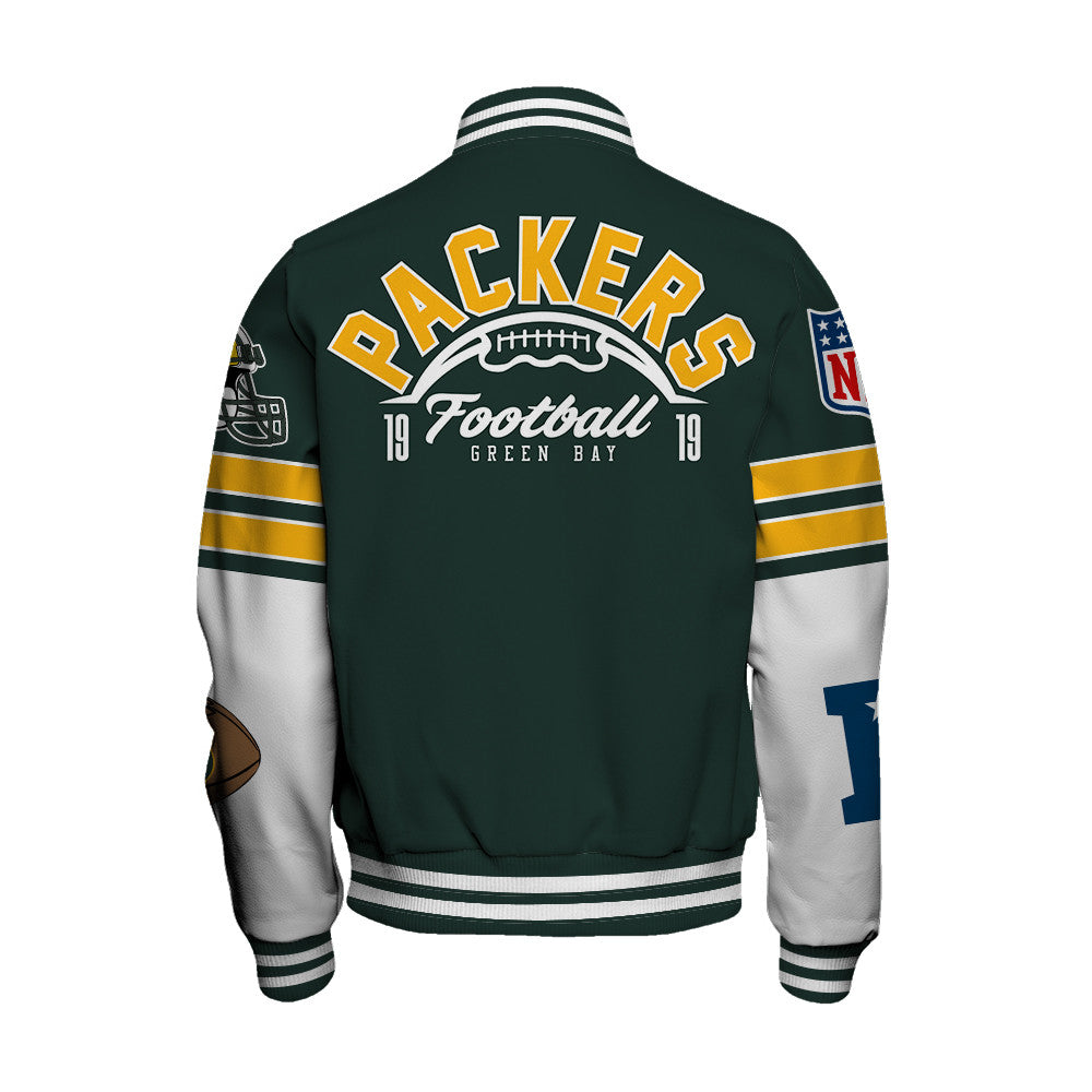 Green Bay Packers Unisex Ultimate Game Day Varsity Jacket AZBTVJK000064