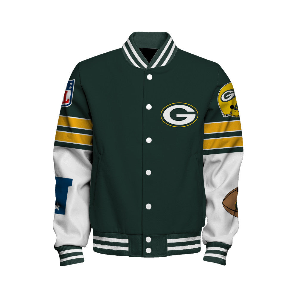 Green Bay Packers Unisex Ultimate Game Day Varsity Jacket AZBTVJK000064