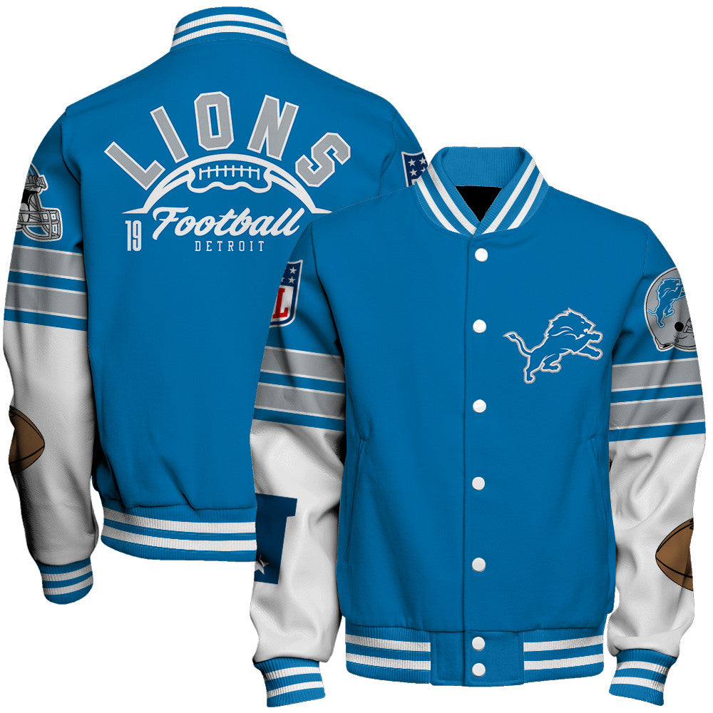 Detroit Lions Unisex Ultimate Game Day Varsity Jacket AZBTVJK000065
