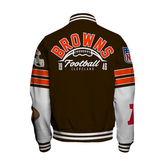 Cleveland Browns Unisex Ultimate Game Day Varsity Jacket AZBTVJK000068