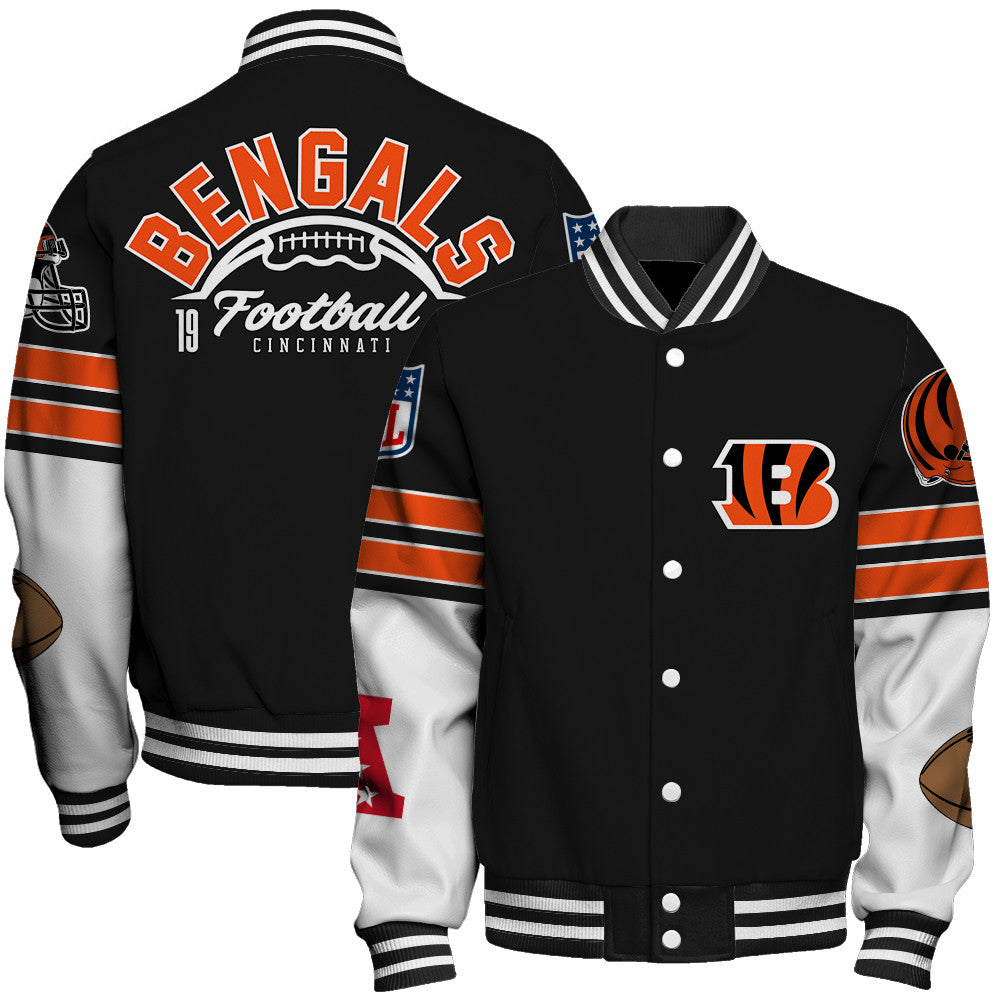 Cincinnati Bengals Unisex Ultimate Game Day Varsity Jacket AZBTVJK000069
