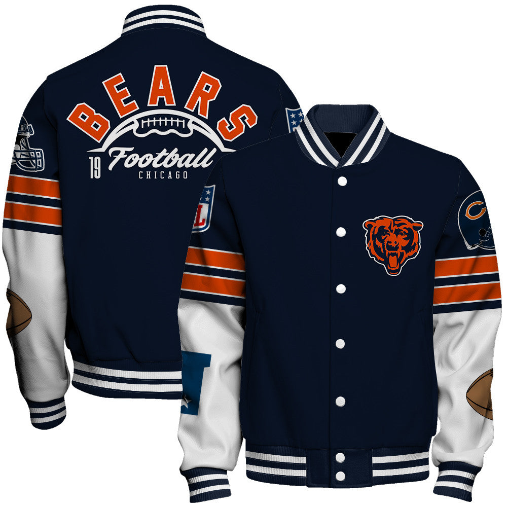 Chicago Bears Unisex Ultimate Game Day Varsity Jacket AZBTVJK000070