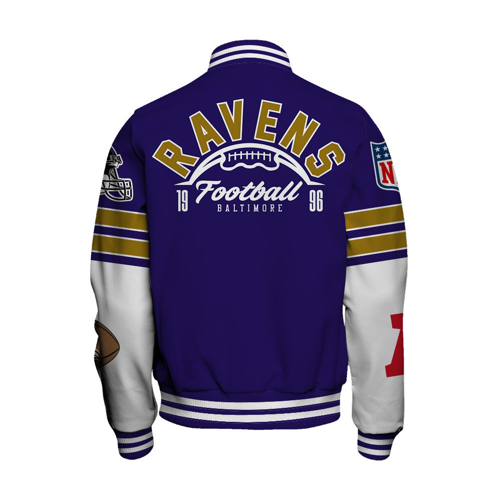 Baltimore Ravens Unisex Ultimate Game Day Varsity Jacket AZBTVJK000073