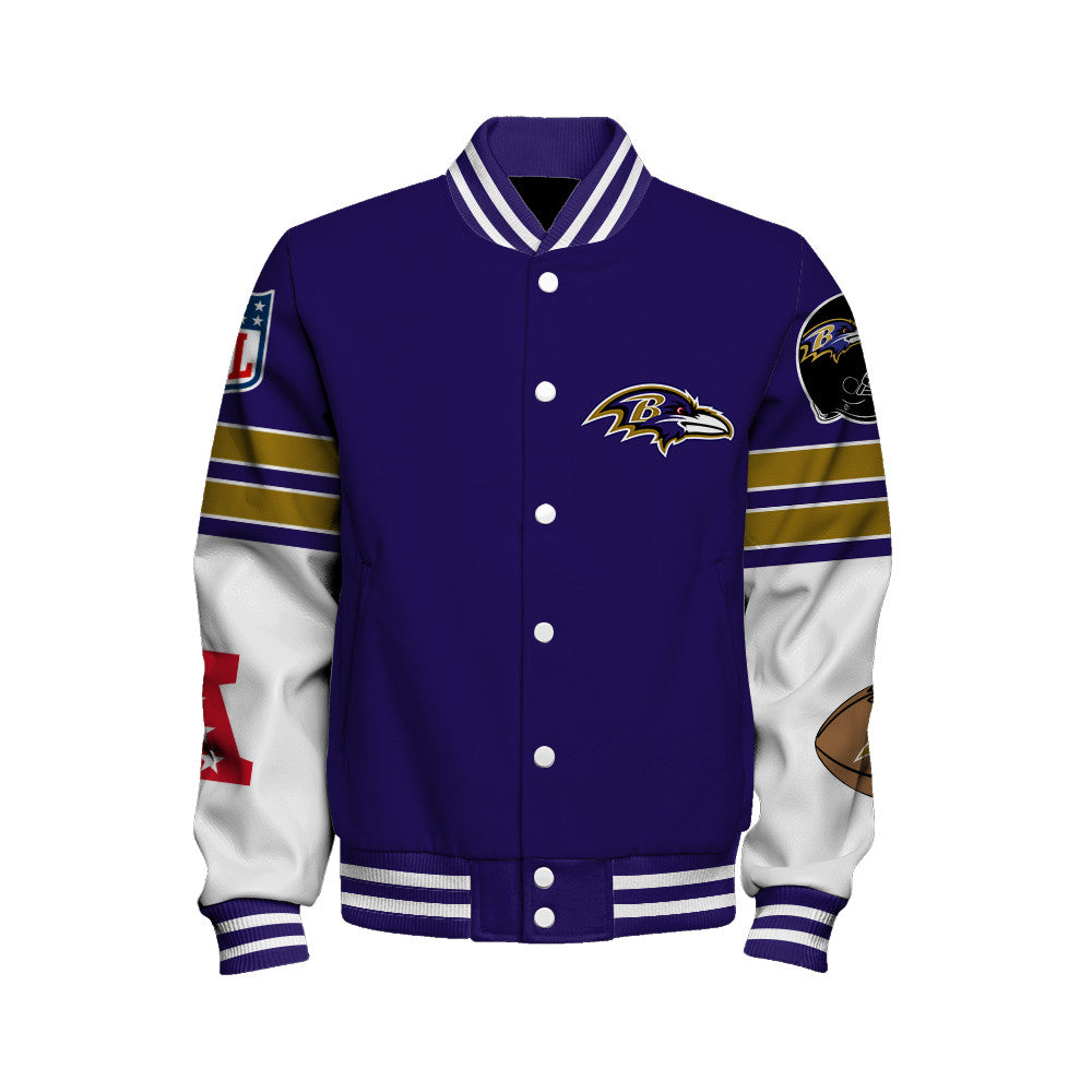 Baltimore Ravens Unisex Ultimate Game Day Varsity Jacket AZBTVJK000073