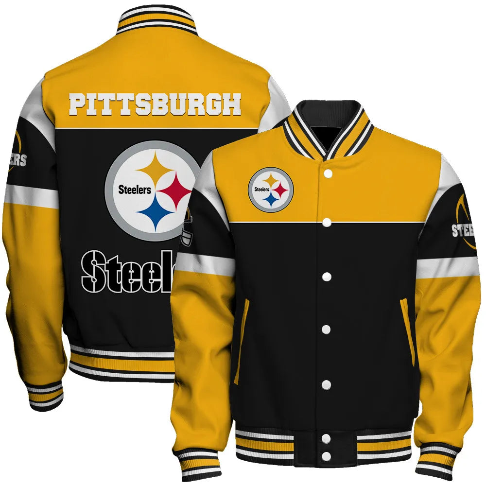 Pittsburgh Steelers Unisex Team Spirit Varsity Jacket AZBTVJK000081