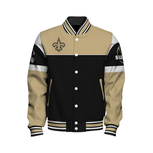 New Orleans Saints Unisex Team Spirit Varsity Jacket AZBTVJK000085