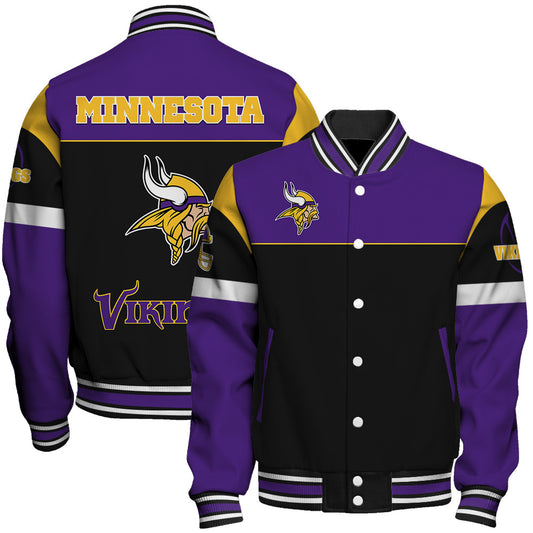 Minnesota Vikings Unisex Team Spirit Varsity Jacket AZBTVJK000087