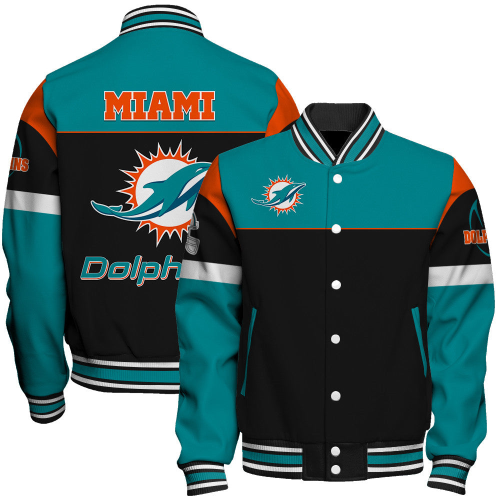 Miami Dolphins Unisex Team Spirit Varsity Jacket AZBTVJK000088