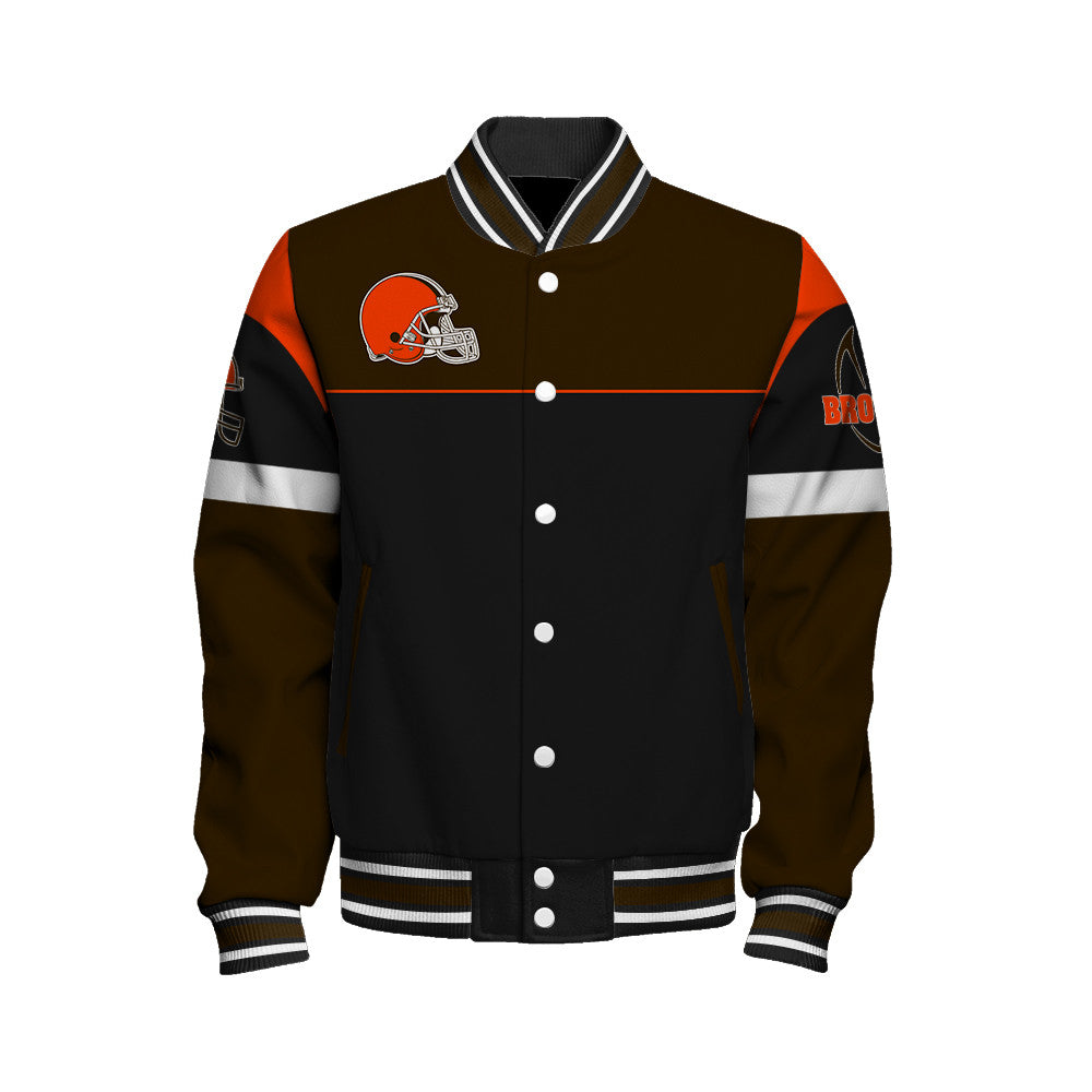 Cleveland Browns Unisex Team Spirit Varsity Jacket AZBTVJK000100