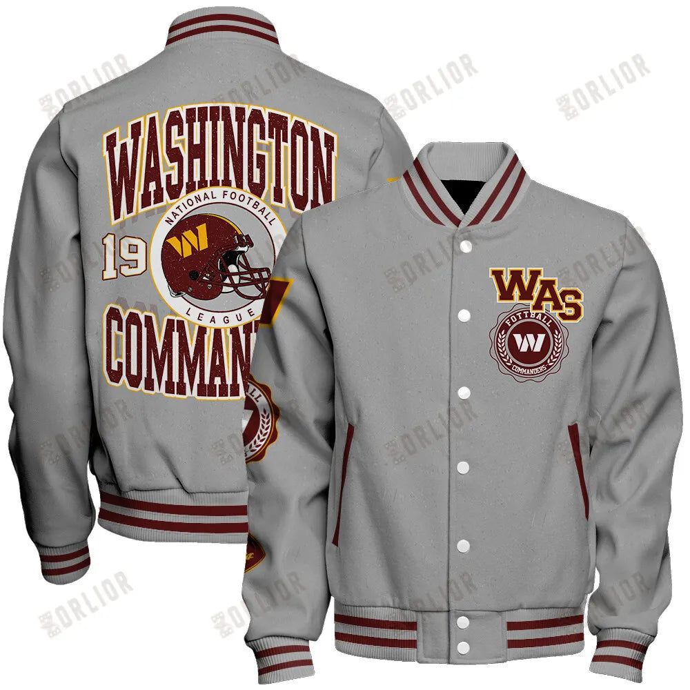 Washington Commanders Personalized Unisex Varsity Jacket AZBTVJK000342