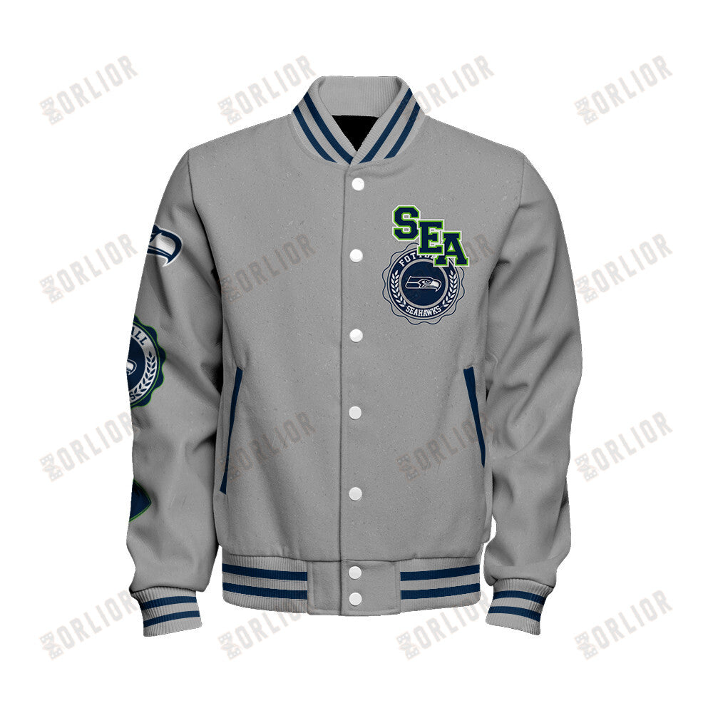 Seattle Seahawks Personalized Unisex Varsity Jacket AZBTVJK000345