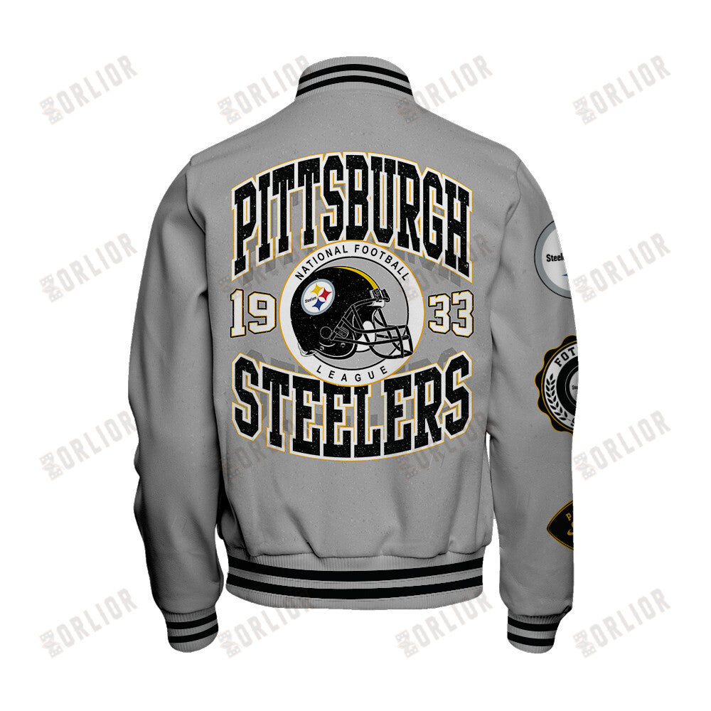 Pittsburgh Steelers Personalized Unisex Varsity Jacket AZBTVJK000347