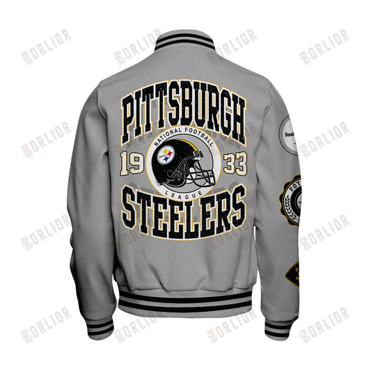Pittsburgh Steelers Personalized Unisex Varsity Jacket AZBTVJK000347