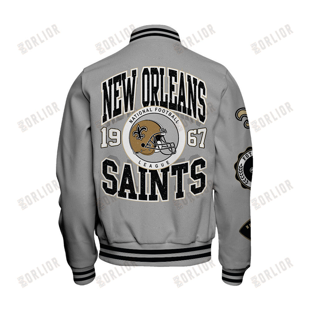New Orleans Saints Personalized Unisex Varsity Jacket AZBTVJK000351