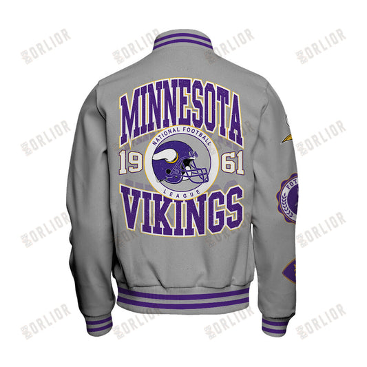 Minnesota Vikings Personalized Unisex Varsity Jacket AZBTVJK000353