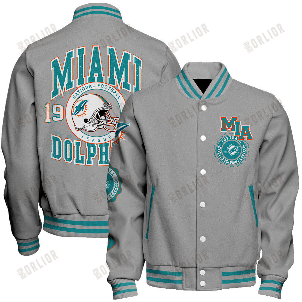 Miami Dolphins Personalized Unisex Varsity Jacket AZBTVJK000354