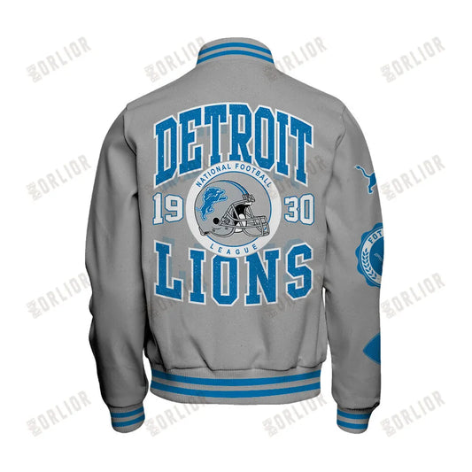 Detroit Lions Personalized Unisex Varsity Jacket AZBTVJK000363