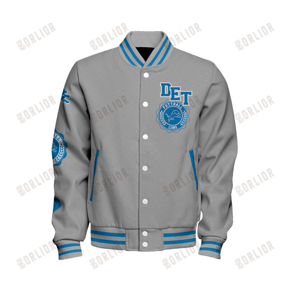 Detroit Lions Personalized Unisex Varsity Jacket AZBTVJK000363