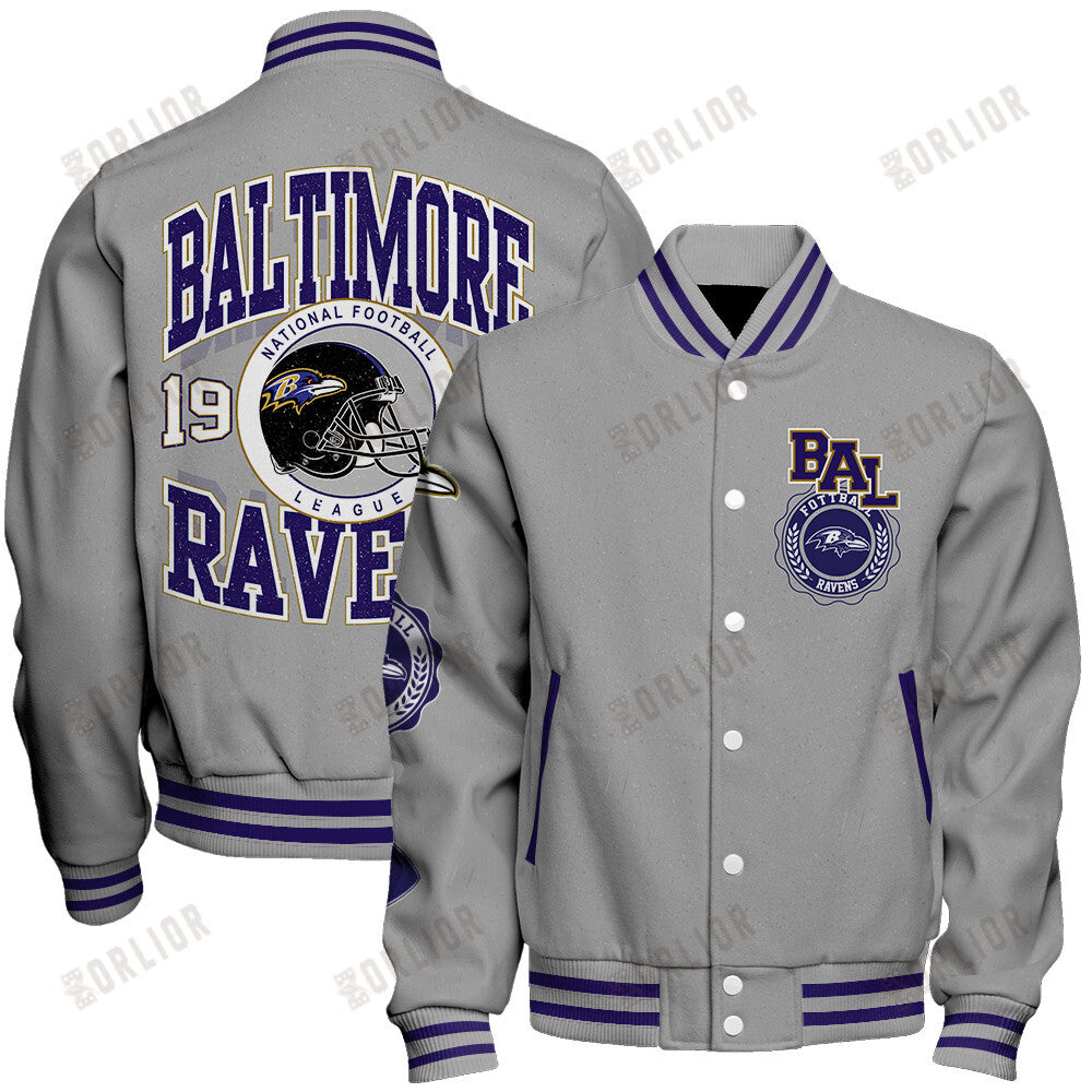 Baltimore Ravens Personalized Unisex Varsity Jacket AZBTVJK000371