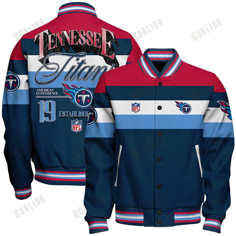 Tennessee Titans Personalized Unisex Varsity Jacket AZBTVJK000375