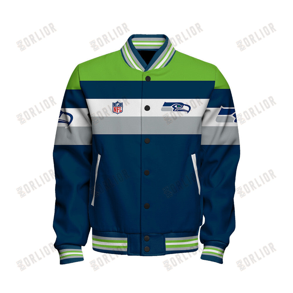 Seattle Seahawks Personalized Unisex Varsity Jacket AZBTVJK000377