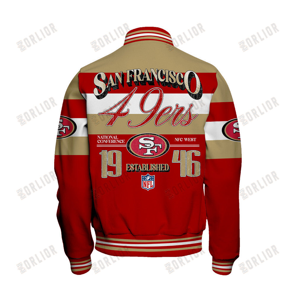 San Francisco 49ers Personalized Unisex Varsity Jacket AZBTVJK000378