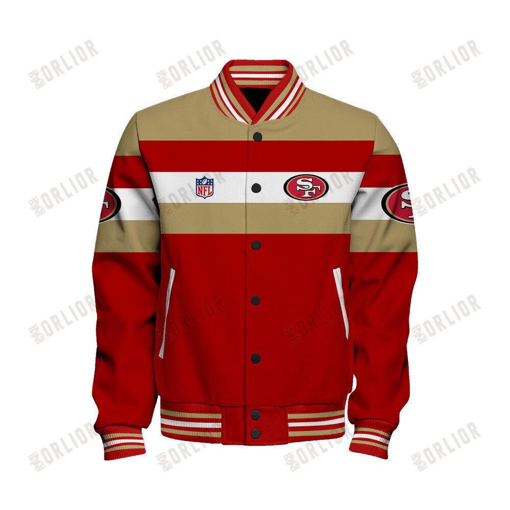 San Francisco 49ers Personalized Unisex Varsity Jacket AZBTVJK000378