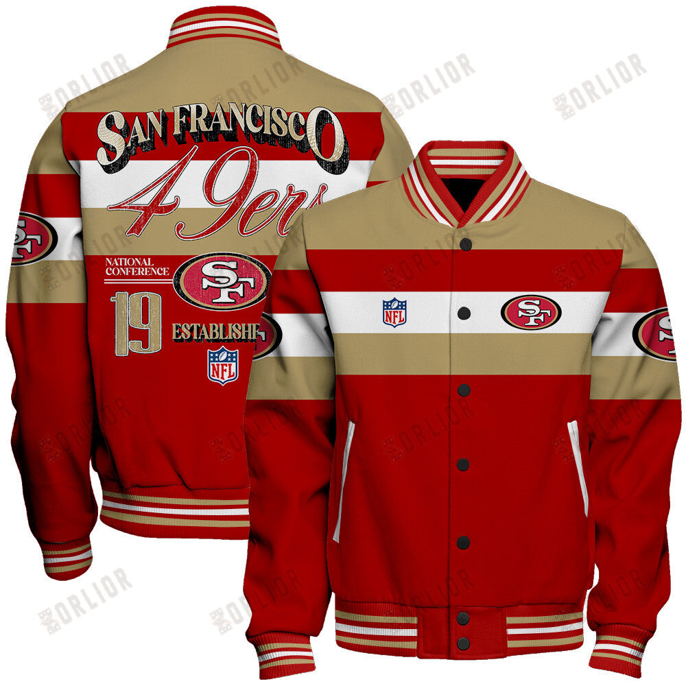 San Francisco 49ers Personalized Unisex Varsity Jacket AZBTVJK000378